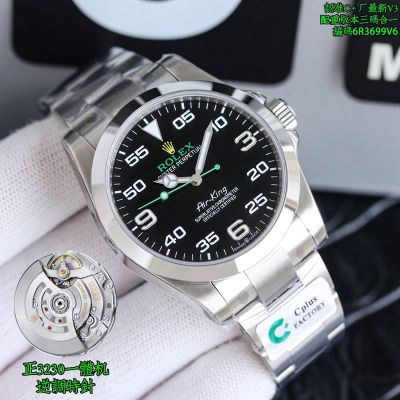 C Factory Rolex Air-King 40mm 3230 Movement Black Face SS Oyster Band Watch